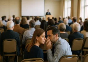 marito e moglie in assemblea di condominio